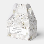 Hochzeit von personalisierten Weißblütenschwänen Geschenkschachtel (Vorderseite)