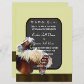 Hochzeit von Pferden und Pferden Einladung (Vorne/Hinten)