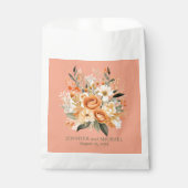 Hochzeit von Pfirsich und Grüner Flora Geschenktütchen (Vorderseite)