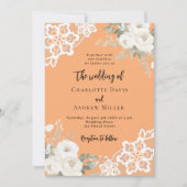 Hochzeit von Pfirsichrosen Einladung (Vorderseite)