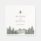 Hochzeit von Pinienbäumen im Freien Serviette (Vorderseite)