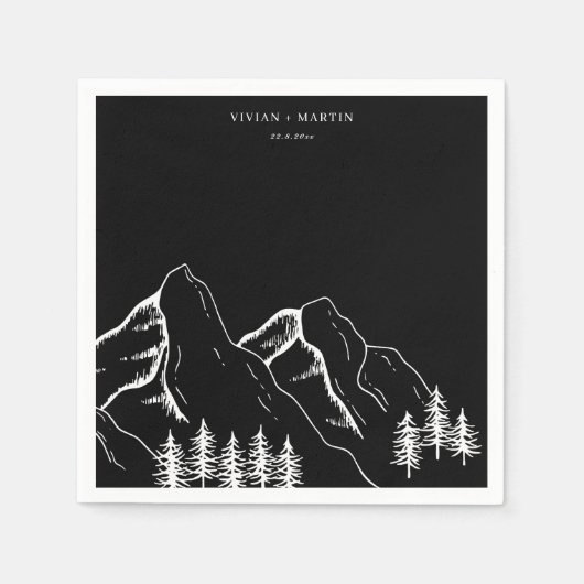 Hochzeit von Pinienbäumen im Freien Serviette (Vorderseite)