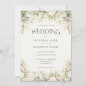 Hochzeit von Pink Floral Peony Einladung (Vorderseite)