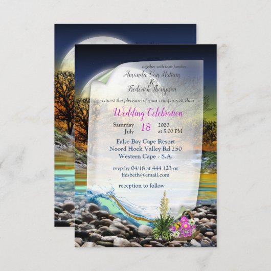 Hochzeit von Planet Earth Element Dankeskarte (Vorne/Hinten)