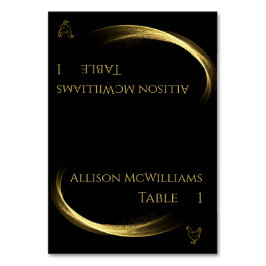 Hochzeit von Platzkarten-Geflügel Icon Golden Eleg Tischnummer