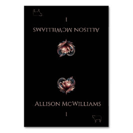 Hochzeit von Platzkarten-Meat Icon-Rose mit Herz Tischnummer