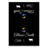 Hochzeit von Platzkarten-Meat-Symbol-Doppelflamme- Tischnummer (Vorderseite)