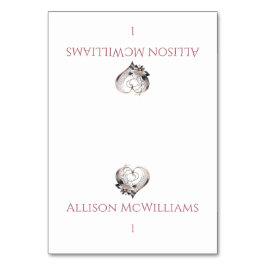 Hochzeit von Platzkarten - Modernes rosa Herz mit  Tischnummer