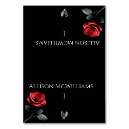 Hochzeit von Platzkarten-Single Rote Rose-Geflügel Tischnummer