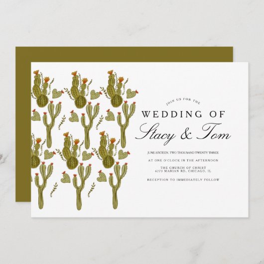 Hochzeit von Pommes frites, handgemalt Einladung (Vorne/Hinten)