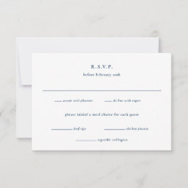 Hochzeit von Preppy Navy Blue Nautical Coastal RSVP Karte