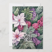 Hochzeit von Raisin und Pine Floral Einladung (Rückseite)