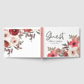 Hochzeit von Red Blush Bloral Rose Gästebuch (Voll)