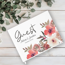 Hochzeit von Red Blush Bloral Rose Gästebuch