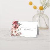 Hochzeit von Red Blush Bloral Rose Platzkarte (Vorderseite)
