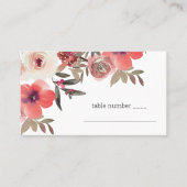 Hochzeit von Red Blush Bloral Rose Platzkarte (Vorderseite)