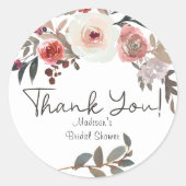 Hochzeit von Red Blush Bloral Rose Runder Aufkleber (Vorderseite)