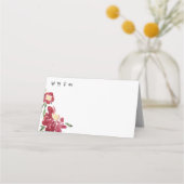 Hochzeit von Red Peonies Platzkarte (Rückseite)