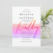 Hochzeit von Regenbogenfarben Einladung (Stehend Vorderseite)