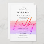 Hochzeit von Regenbogenfarben Einladung (Vorne/Hinten)