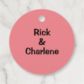 Hochzeit von Rock and Roll-Schallplatten Geschenkanhänger (Rückseite)