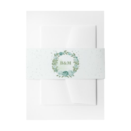 Hochzeit von romantischen Blumen Einladungsbanderole (Vorderseite Beispiel)