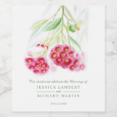 Hochzeit von Rosa-Blume Weinetikett (Einzelnes Label)