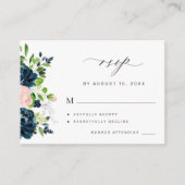 Hochzeit von Rosa-Blumen-Hochzeit Begleitkarte (Vorderseite)