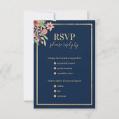 Hochzeit von Rosa-Blütenmeer RSVP Karte (Vorderseite)