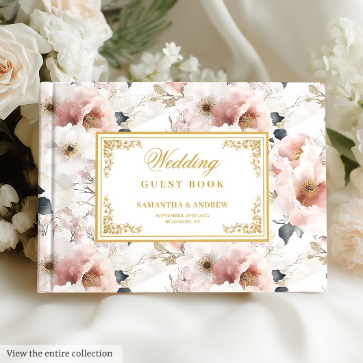 Hochzeit von Rosa-Gold Gästebuch
