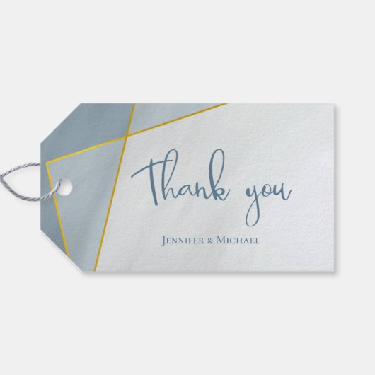 Hochzeit von rosa Goldrahmen Geschenkanhänger (Rückseite Horizontal)