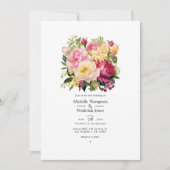 Hochzeit von Rosa, Grün und Gold Einladung (Vorderseite)