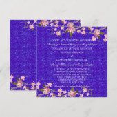 Hochzeit von rosa japanischen Kirschblüten Einladung (Vorne/Hinten)