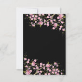 Hochzeit von rosa japanischen Kirschblüten Einladung (Rückseite)