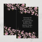 Hochzeit von rosa japanischen Kirschblüten Einladung (Vorne/Hinten)