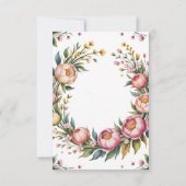 Hochzeit von Rosa Peony und Gelbflora Save The Date (Rückseite)