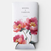 Hochzeit von Rosa und Korallenpiesen Selters Dosenkühler (Vorderseite)