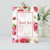 Hochzeit von Rose Dankeskarte (Stehend Vorderseite)
