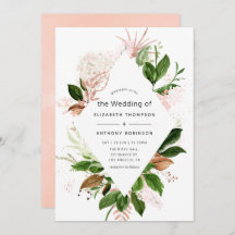 Hochzeit von Rose Gold und Blush Geometric Greener