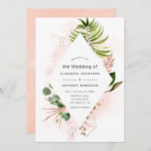 Hochzeit von Rose Gold und Blush Geometric Greener