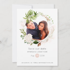 Hochzeit von Rose Gold und Blush Geometric Greener Save The Date
