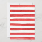 Hochzeit von Rose in Aquarellfarbe Rot und Orange Einladung (Rückseite)