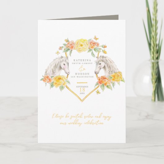 Hochzeit von Rose und Pferden Programm (Vorderseite)