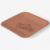 Hochzeit von Rost-Orange-Pine-Wald Pappteller (Gewinkelt)