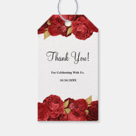 Hochzeit von Rot und Gold Geschenkanhänger