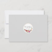 Hochzeit von Rot und Weiß-Rose RSVP Karte (Rückseite)