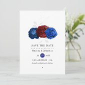 Hochzeit von Rot-Weiß und Blau-Amerikanische Unabh Save The Date (Stehend Vorderseite)