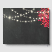 Hochzeit von Rotbäumen und Lichtern Gästebuch (Rückseite)