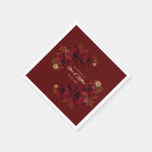 Hochzeit von rote Rose und Gold Serviette (Ecke)