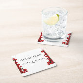 Hochzeit von rote Rosen Rechteckiger Pappuntersetzer (Vor Ort)